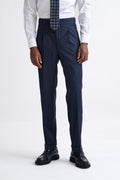 Dark Blue Super 130's Wool Farley Trousers Eton