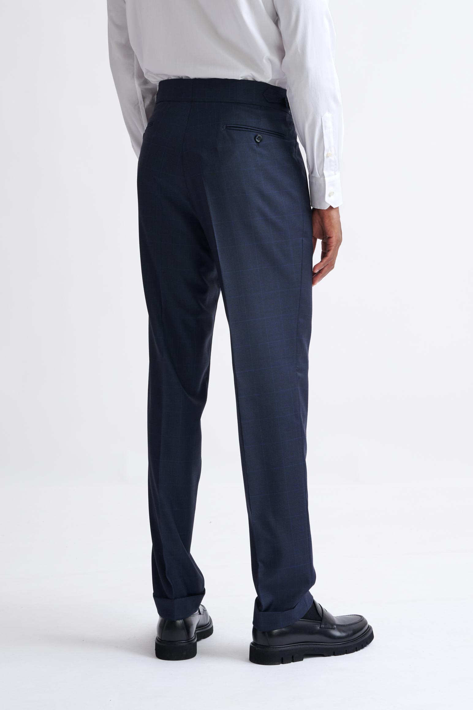 Dark Blue Super 130's Wool Farley Trousers Eton — detail 4
