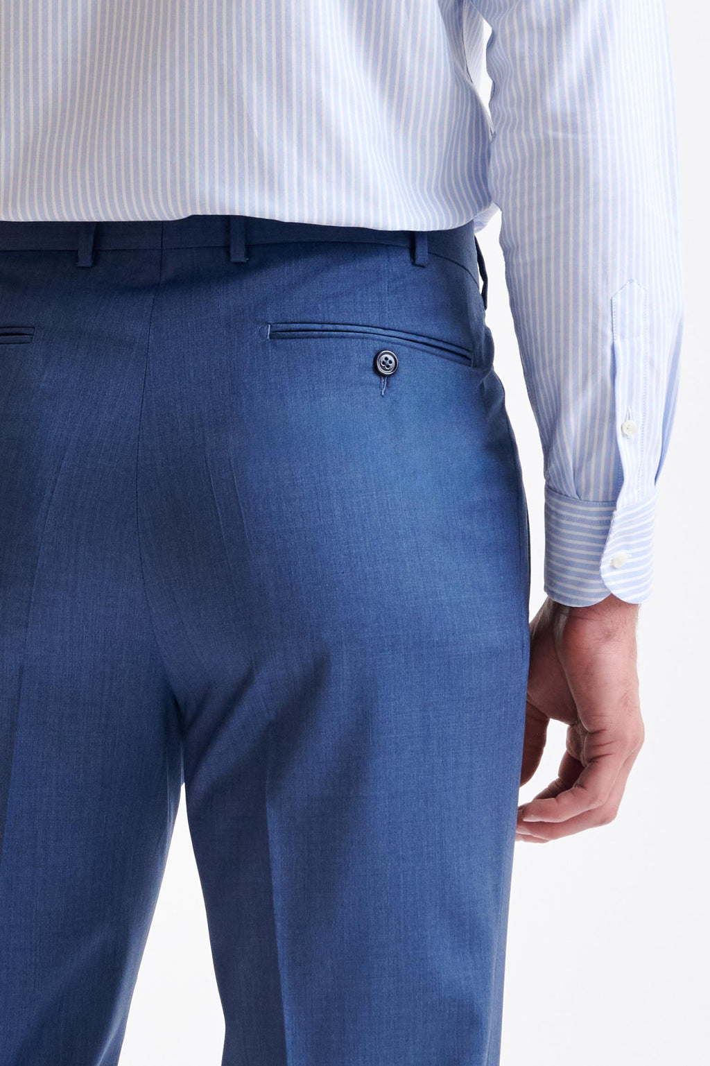 Light Blue Super 100's Wool Farley Trousers New Deluxe — detail 3