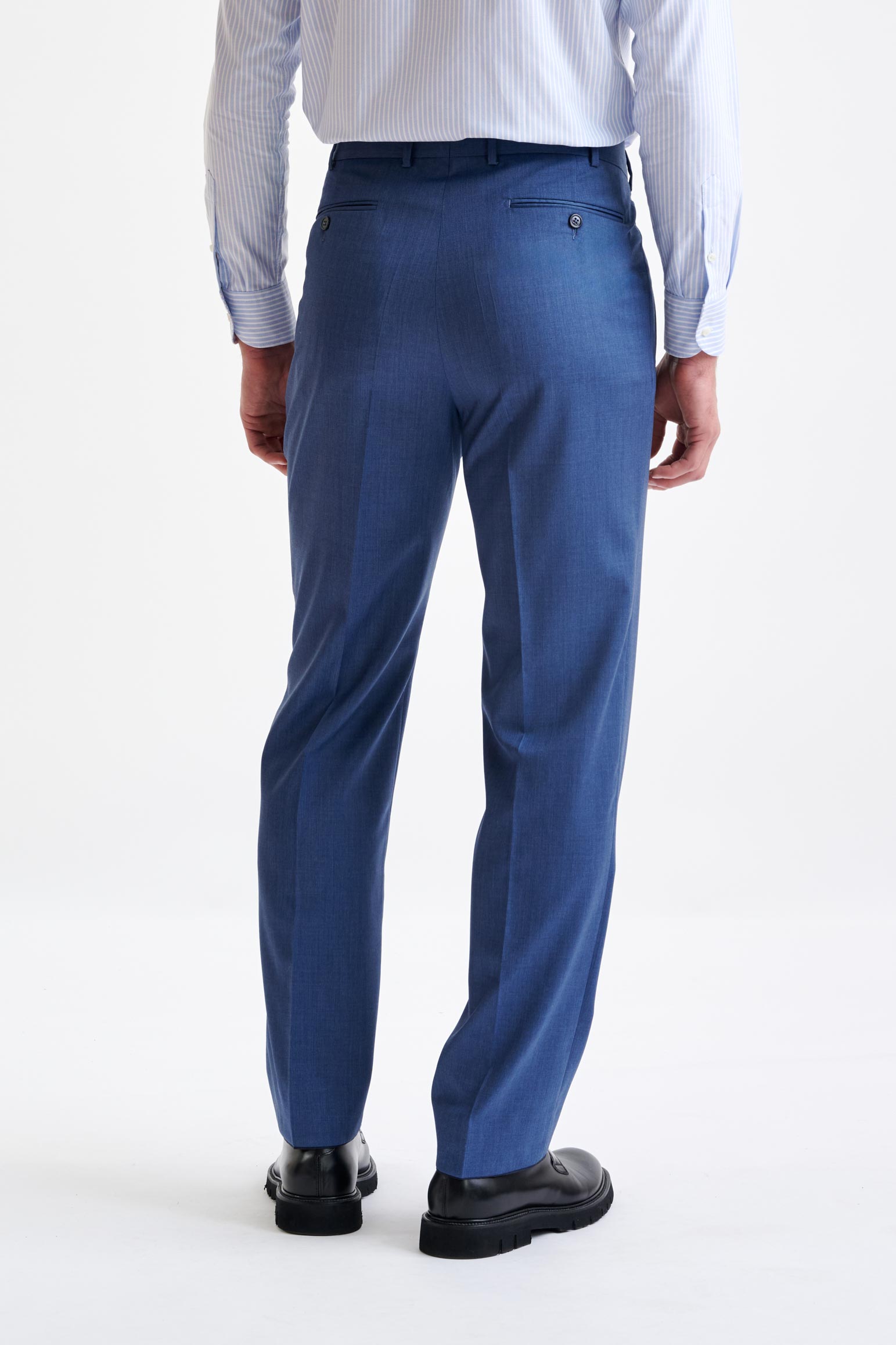 Light Blue Super 100's Wool Farley Trousers New Deluxe — detail 4