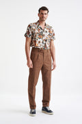 Brown Check Wool & Cotton Farley Trousers Lifestyle