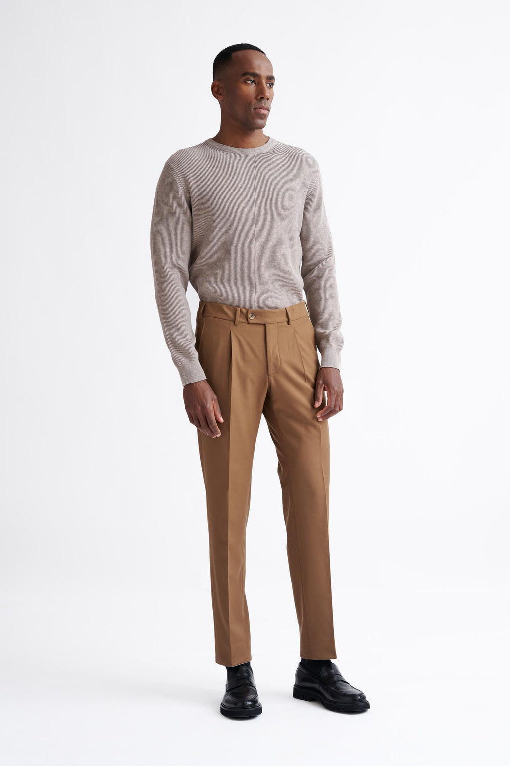 Tan Wool with Stretch Farley Trousers Connect — detail 2