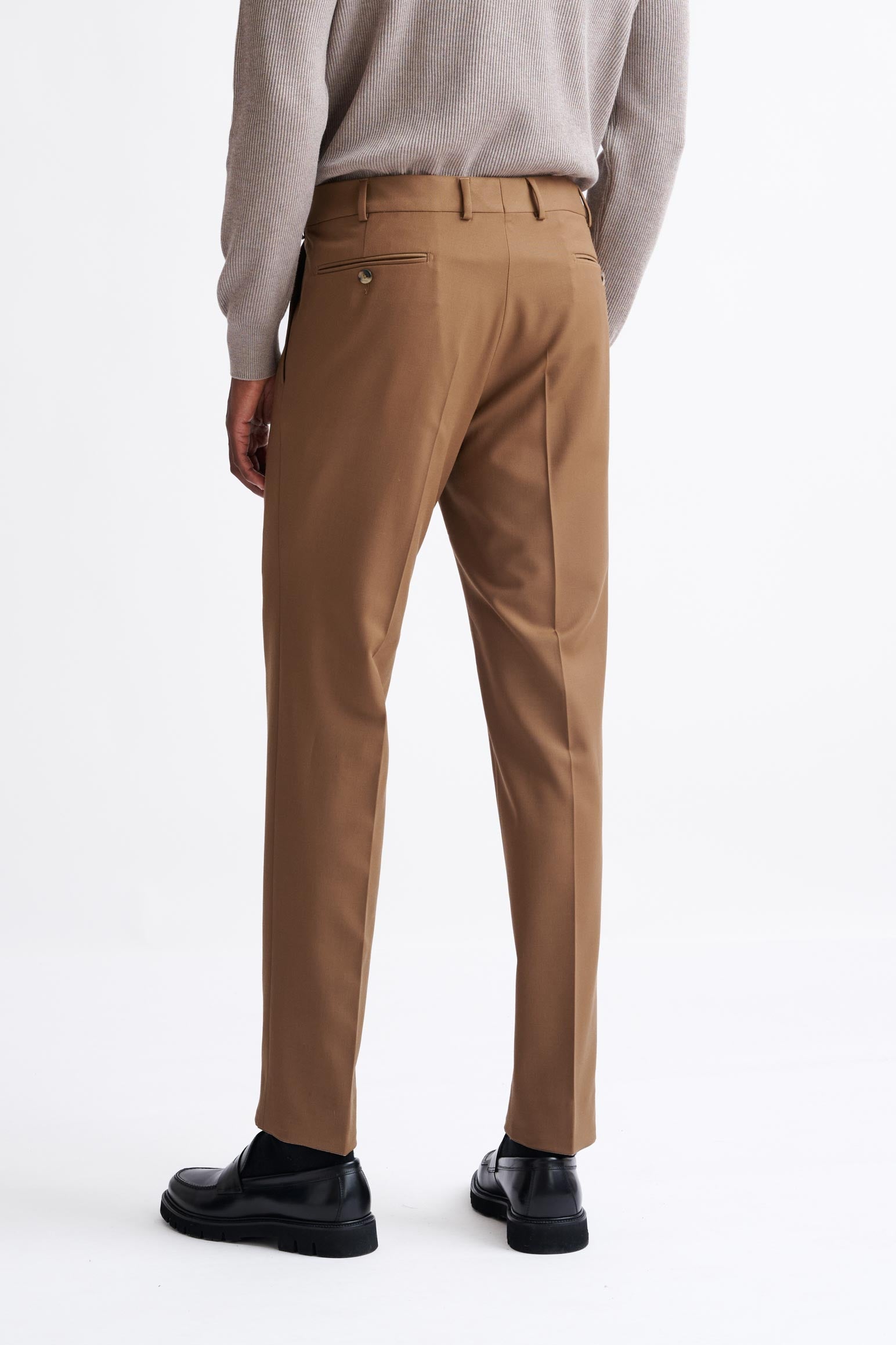 Tan Wool with Stretch Farley Trousers Connect — detail 4