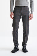 Grey Brown Check Wool Farley Trousers Lifestyle
