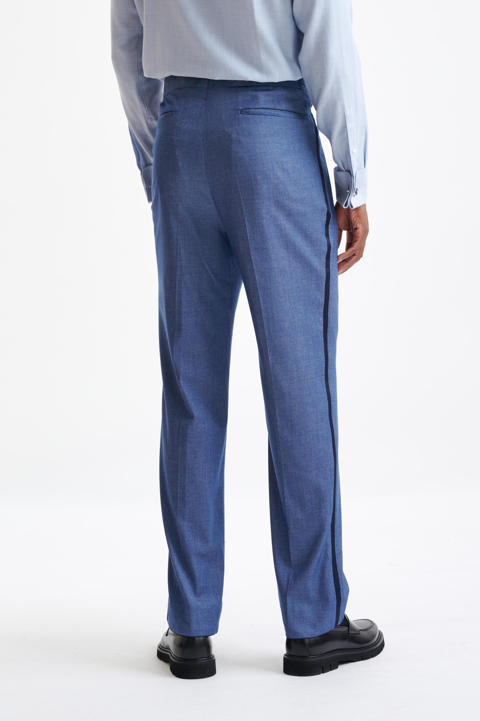 Denim Blue Cashmere & Cotton Farley Trousers Cashmere Denim — detail 4