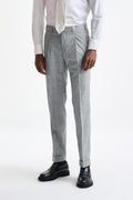 Grey Check Wool & Cotton Farley Trousers Lifestyle
