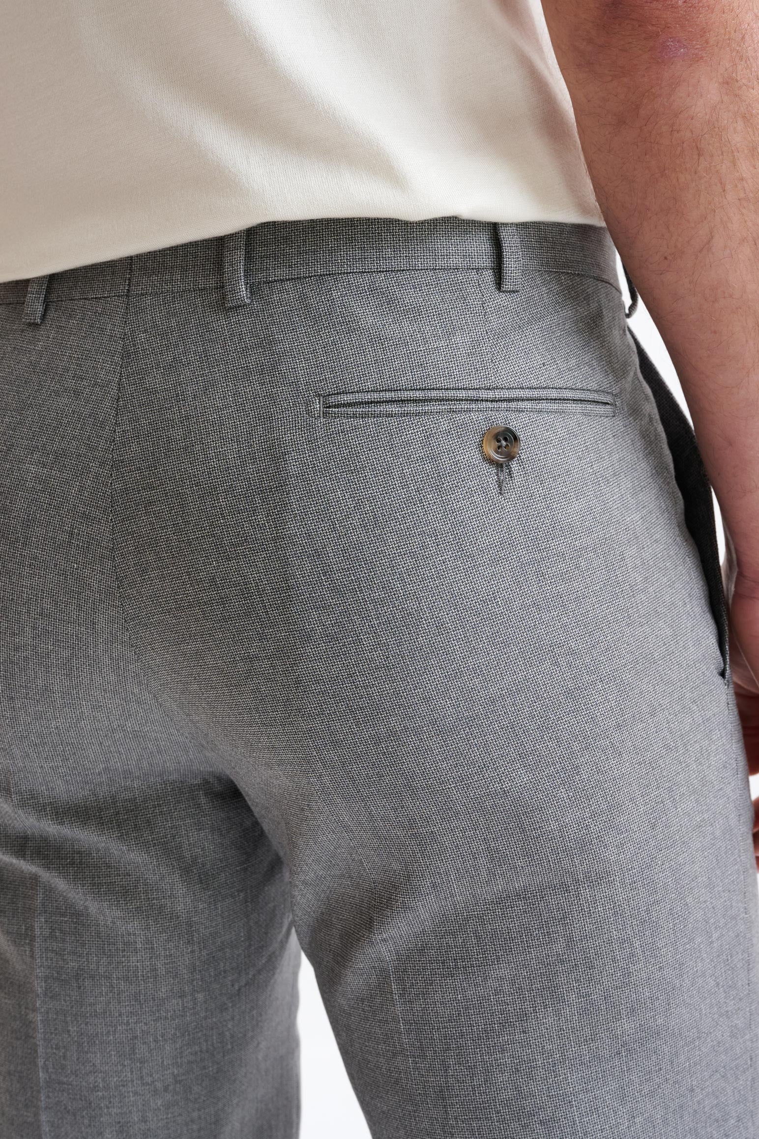 Grey Wool & Cotton Farley Trousers Lifestyle — detail 3