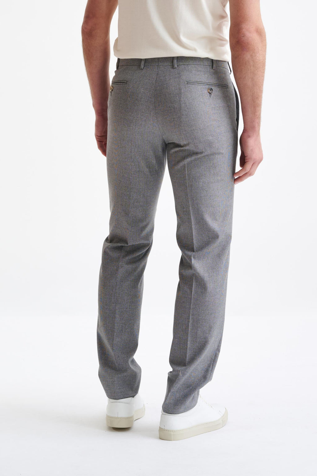 Grey Wool & Cotton Farley Trousers Lifestyle — detail 4