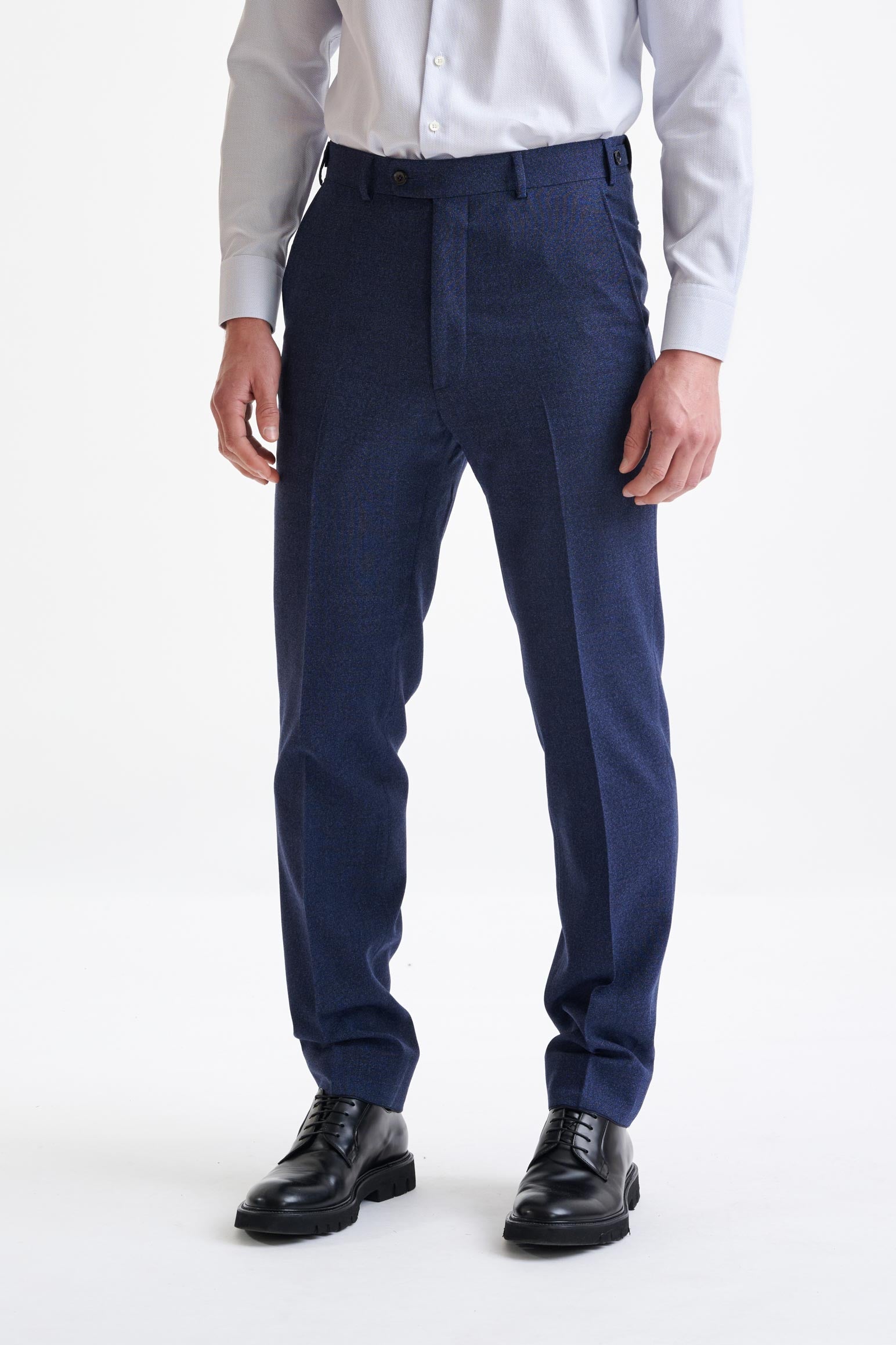 Dark Blue Wool Farley Trousers Lifestyle