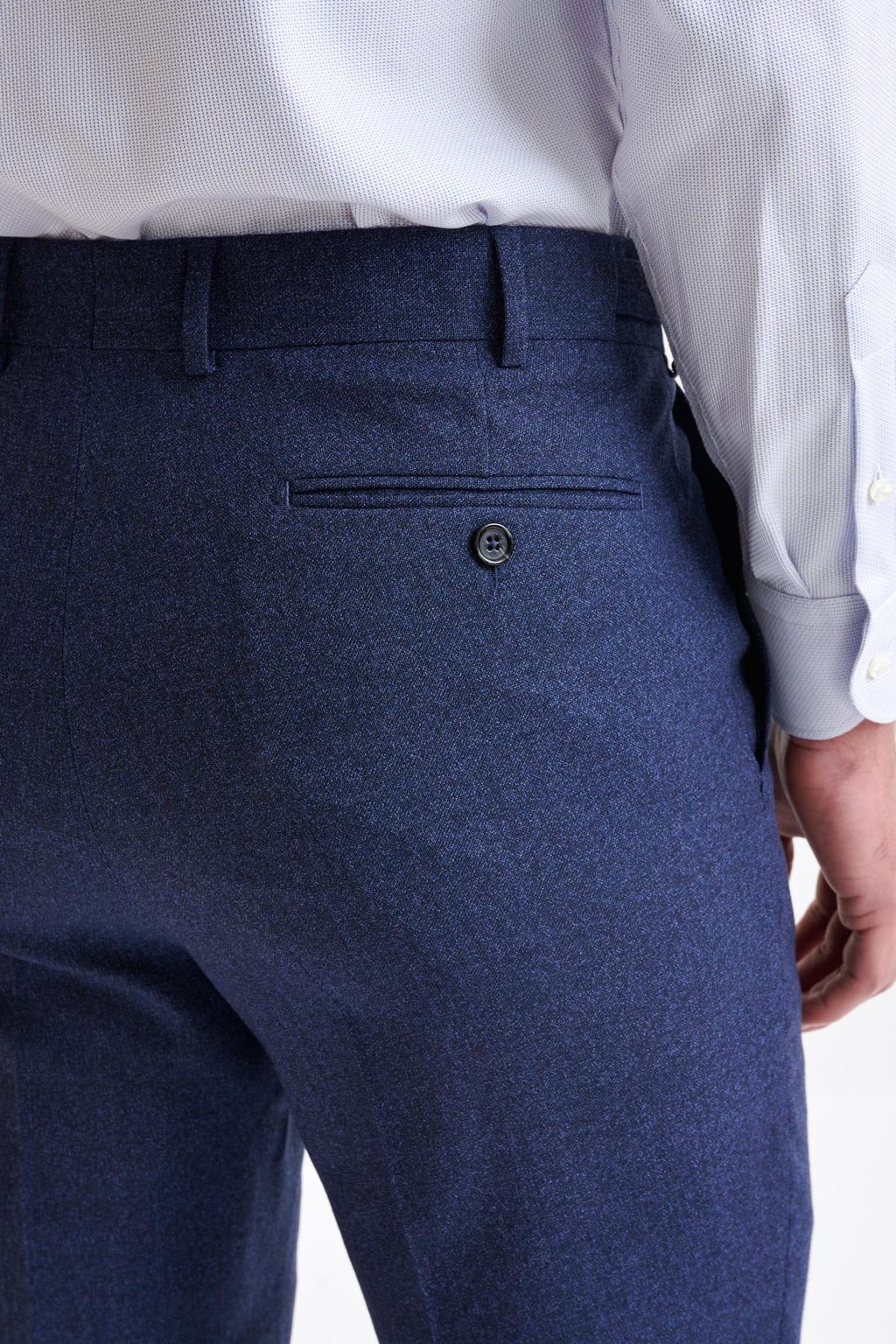 Dark Blue Wool Farley Trousers Lifestyle — detail 3