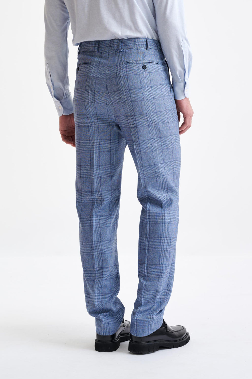 Mid-Blue Wool Farley Trousers Lifestyle — detail 4
