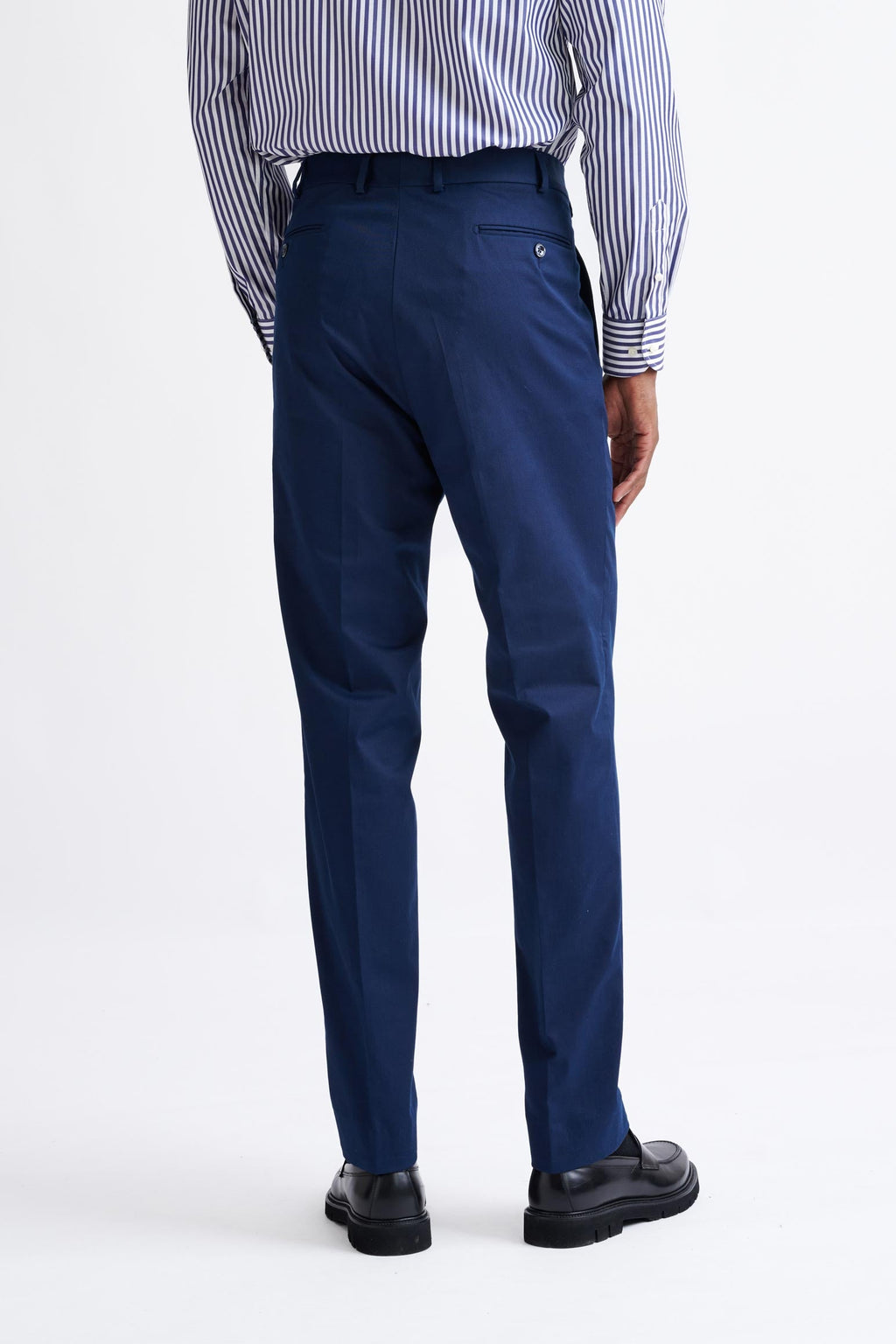 Navy Blue Super 100's Merino Wool Farley Trousers The Royal — detail 3
