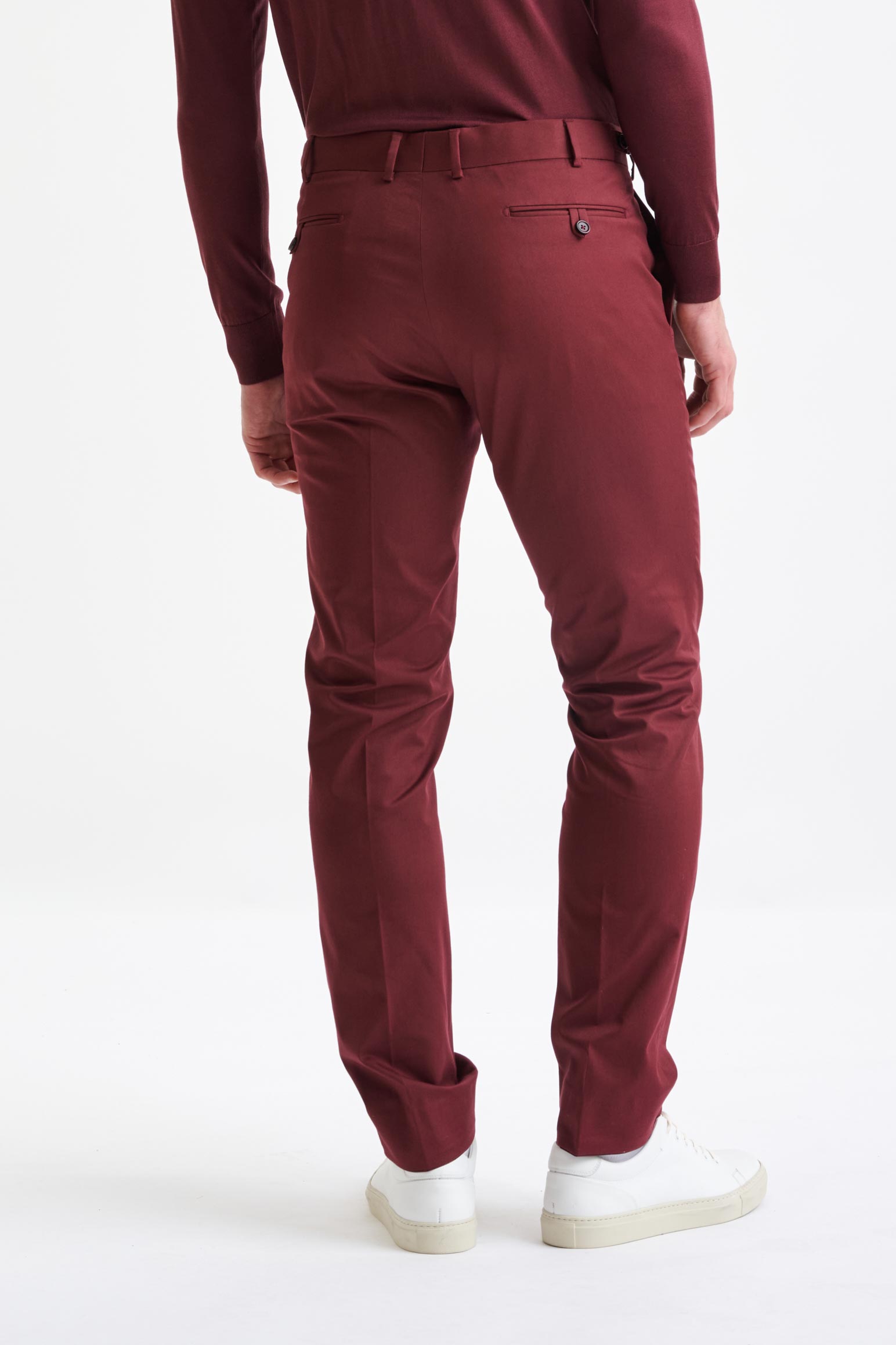 Burgundy Cotton Gibbet Trousers Cashmere Cotton — detail 4