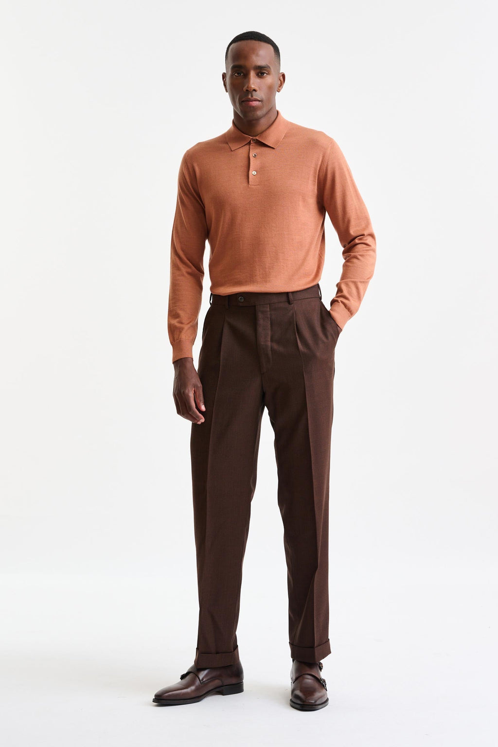 Brown Wool Farley Trousers Freestyle — detail 1