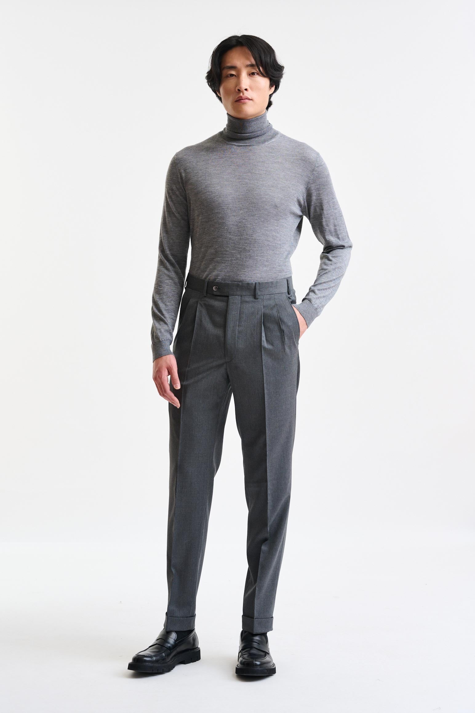 Grey 100% Wool Farley Trousers New Deluxe — detail 1