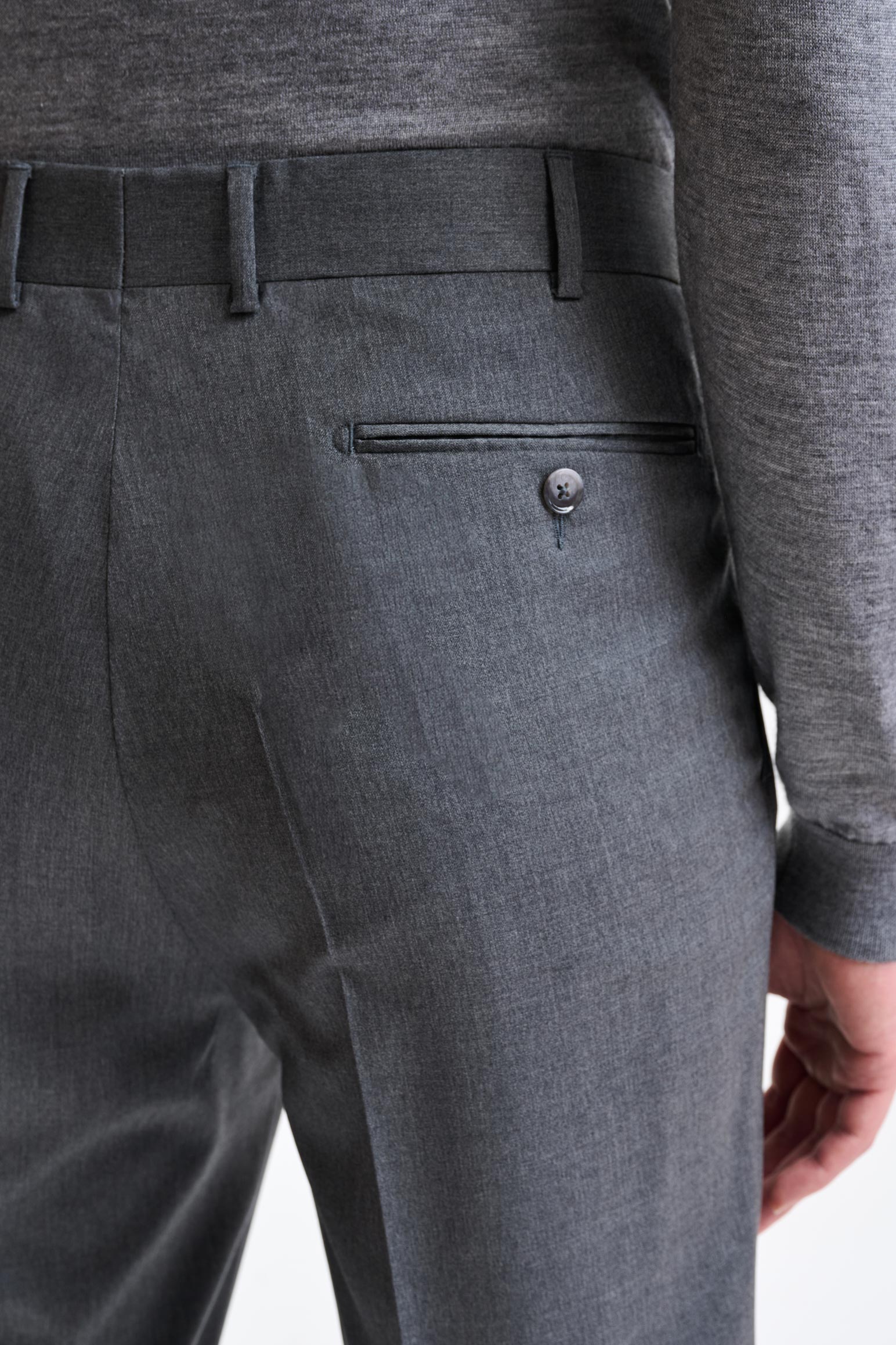 Grey 100% Wool Farley Trousers New Deluxe — detail 3