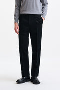Black 100% Wool Farley Trousers Corduroy
