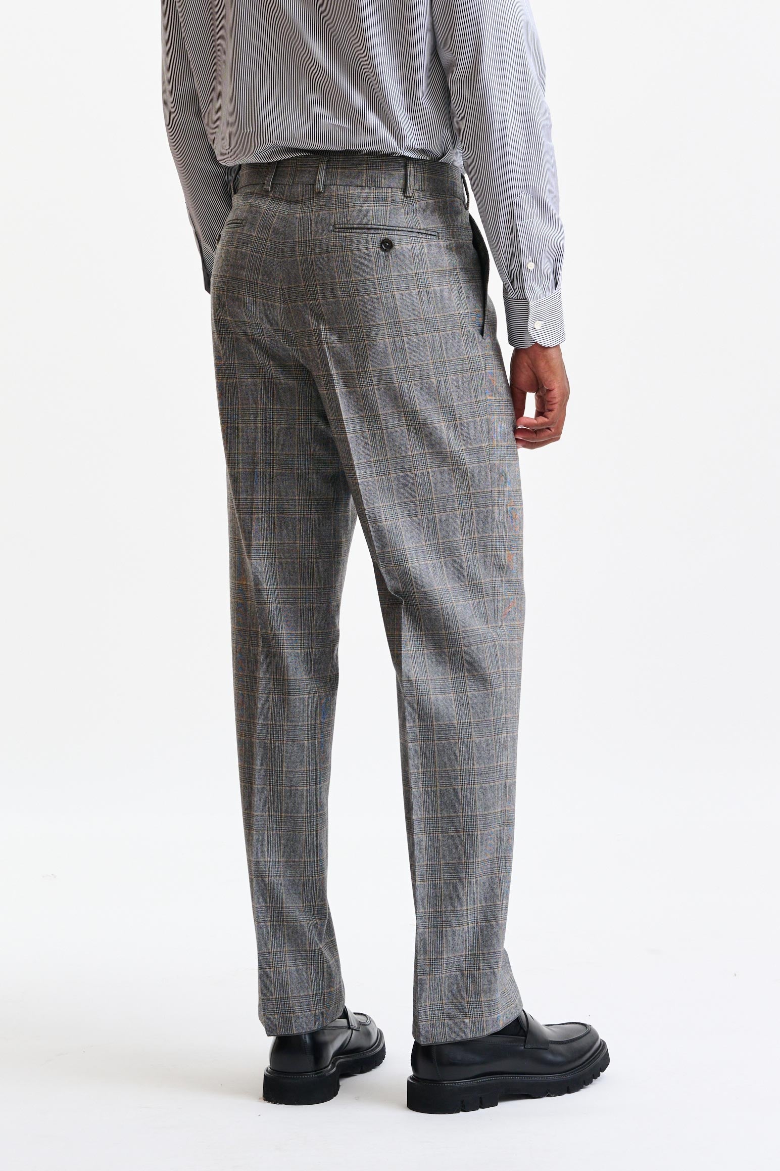 Grey Wool Farley Trousers Flannel & Saxony — detail 5