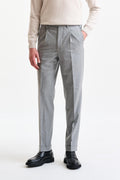 Grey Wool Farley Trousers Flannel & Saxony