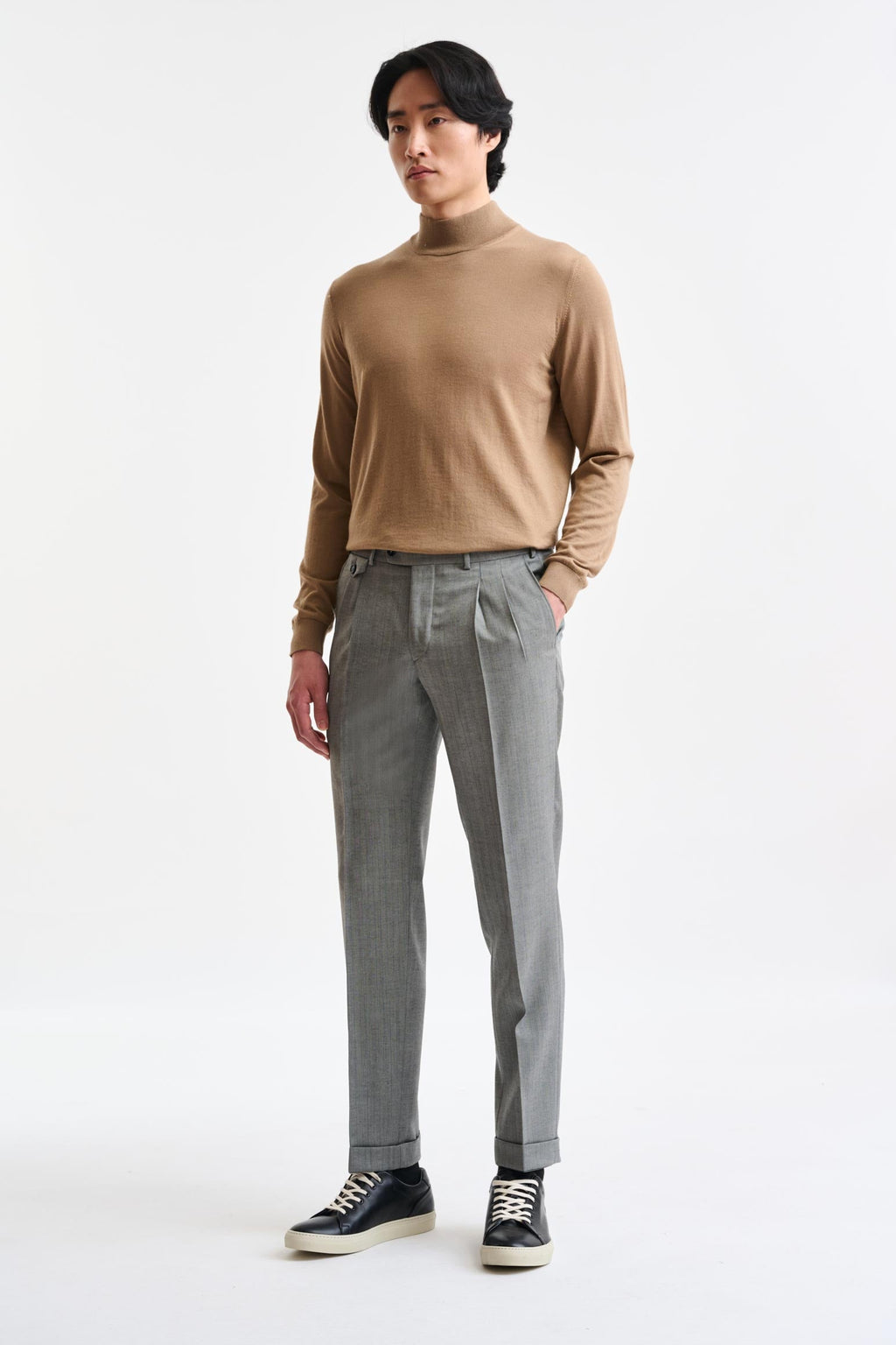 Grey Stripped Wool Farley Trousers Galaxy — detail 1