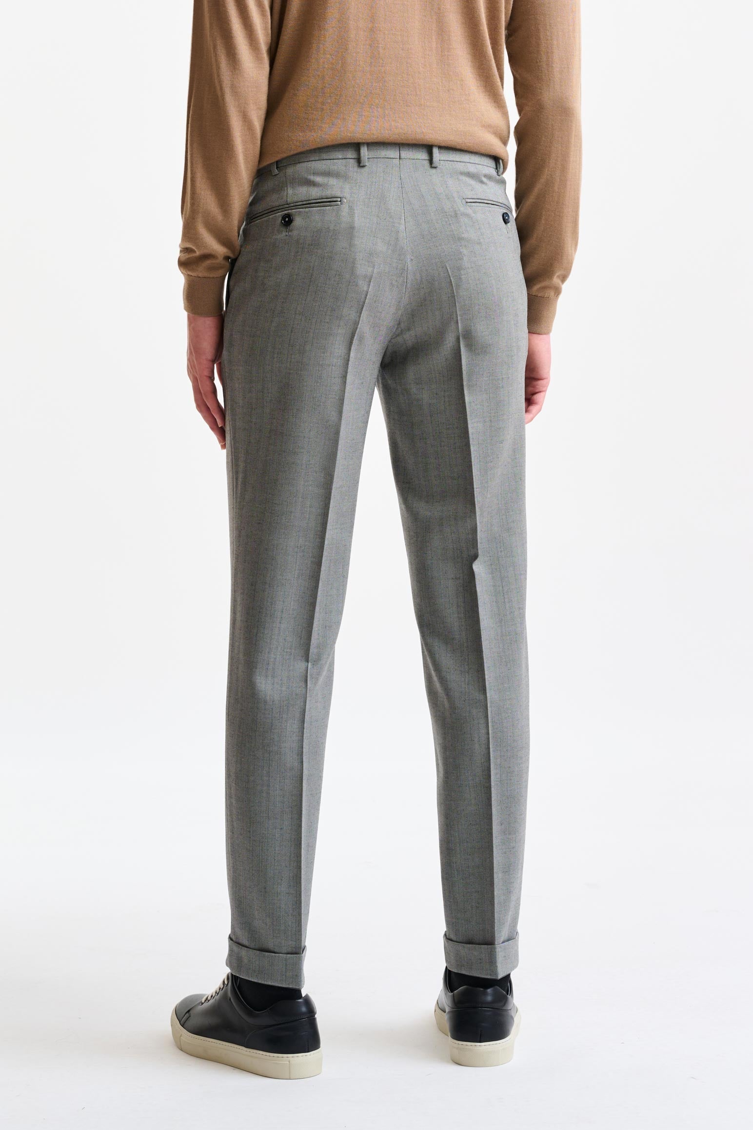 Grey Stripped Wool Farley Trousers Galaxy — detail 4