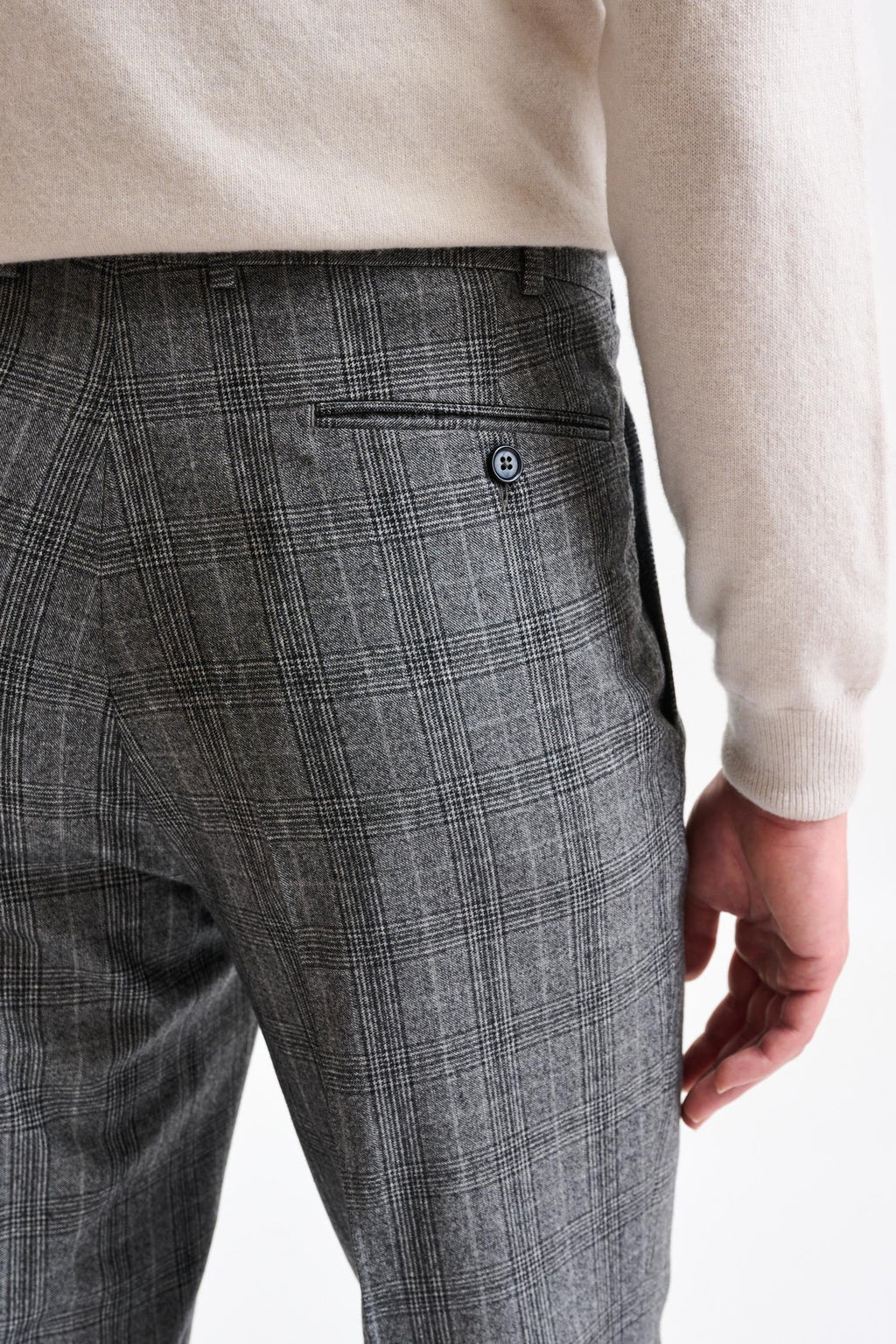 Grey Check Wool Farley Trousers Hybrid — detail 3