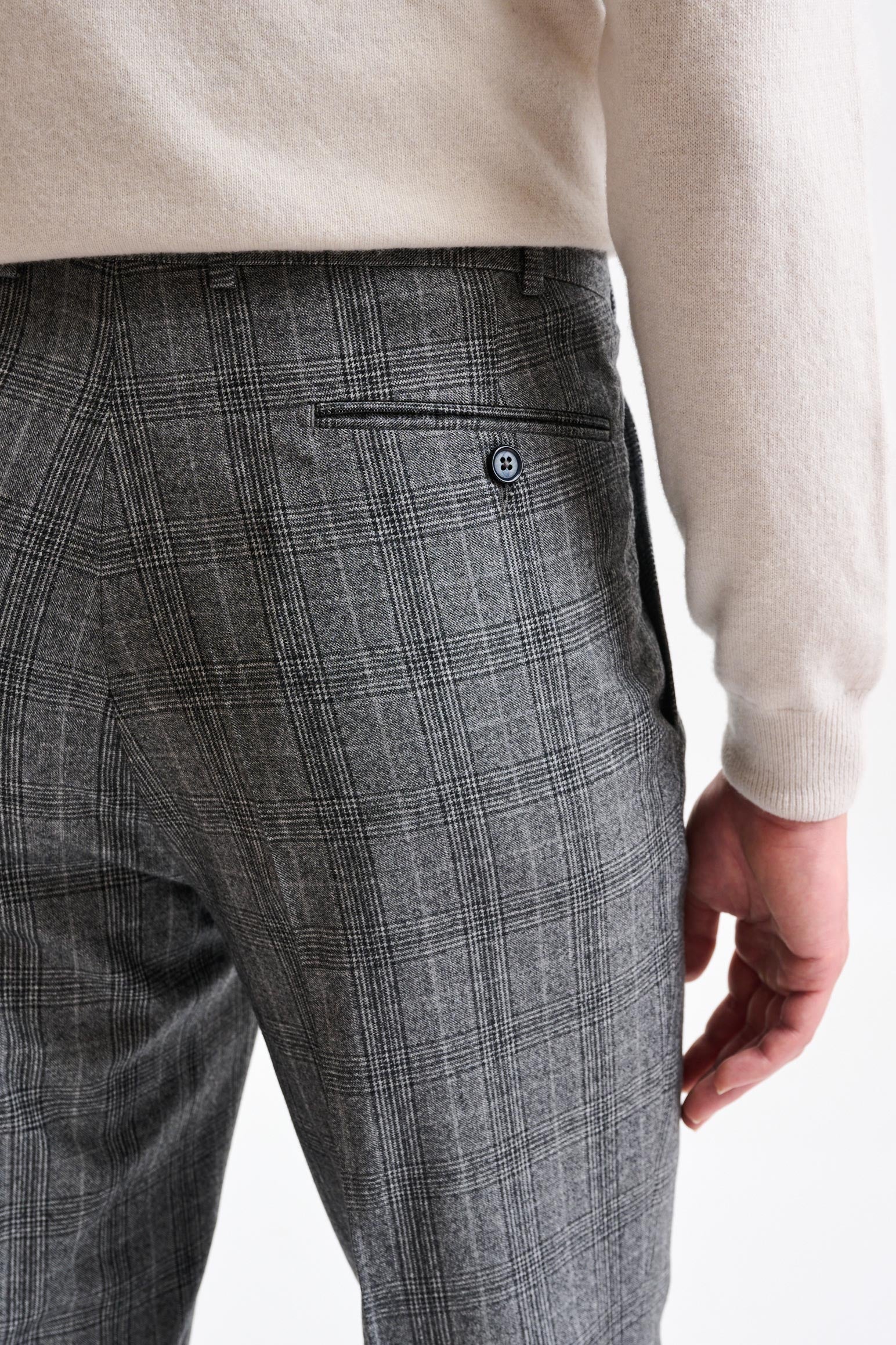 Grey Check Wool Farley Trousers Hybrid — detail 3