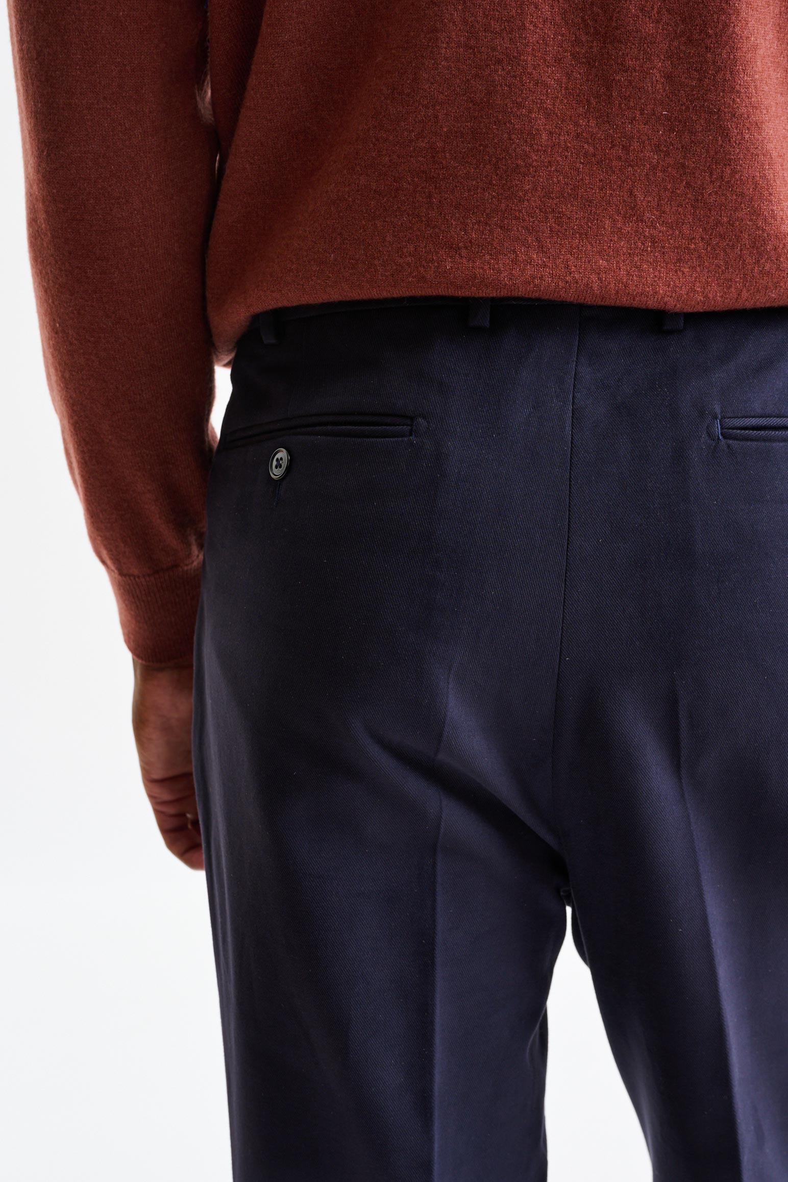 Blue Cashmere and Cotton Farley Trousers — detail 3