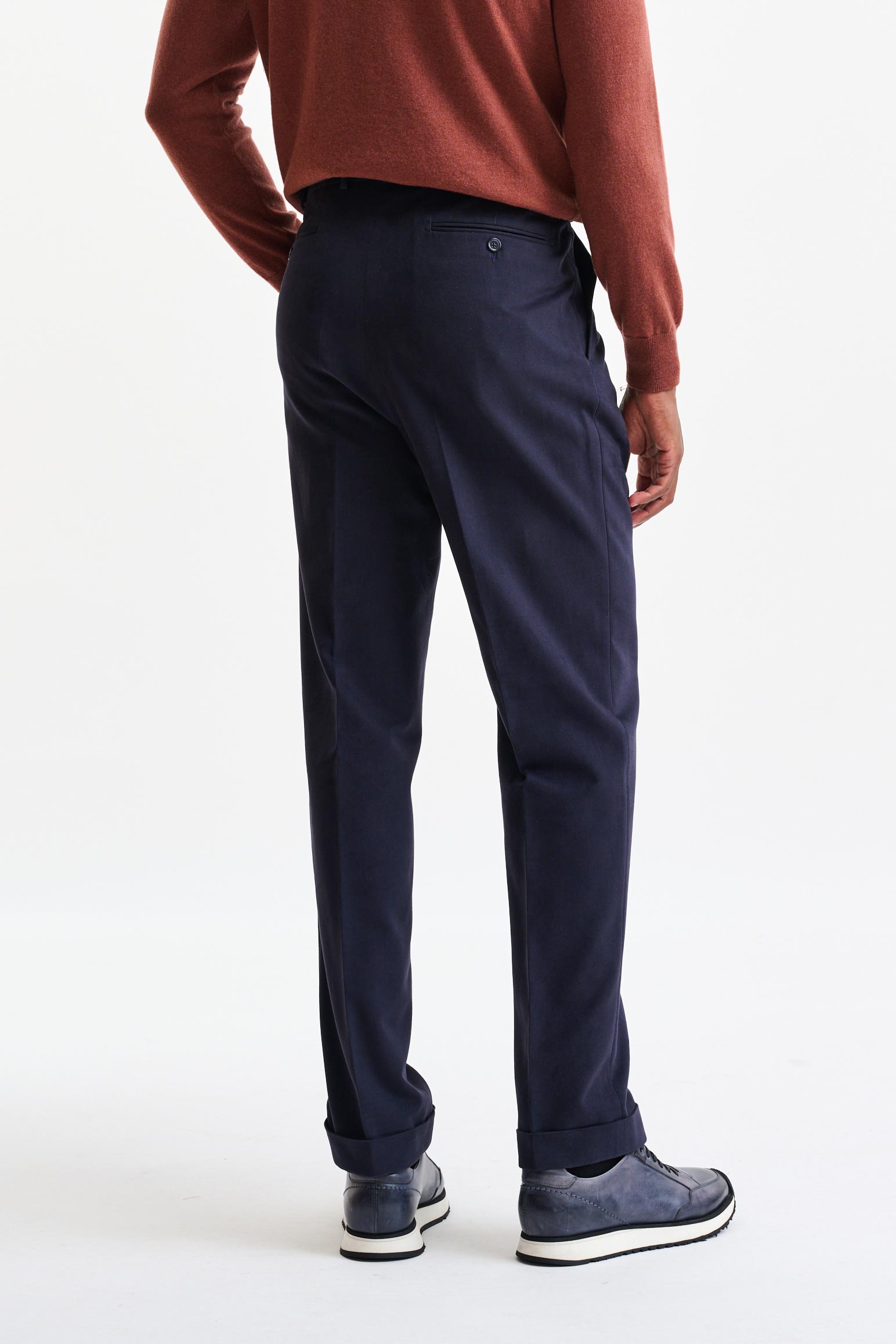 Blue Cashmere and Cotton Farley Trousers — detail 4
