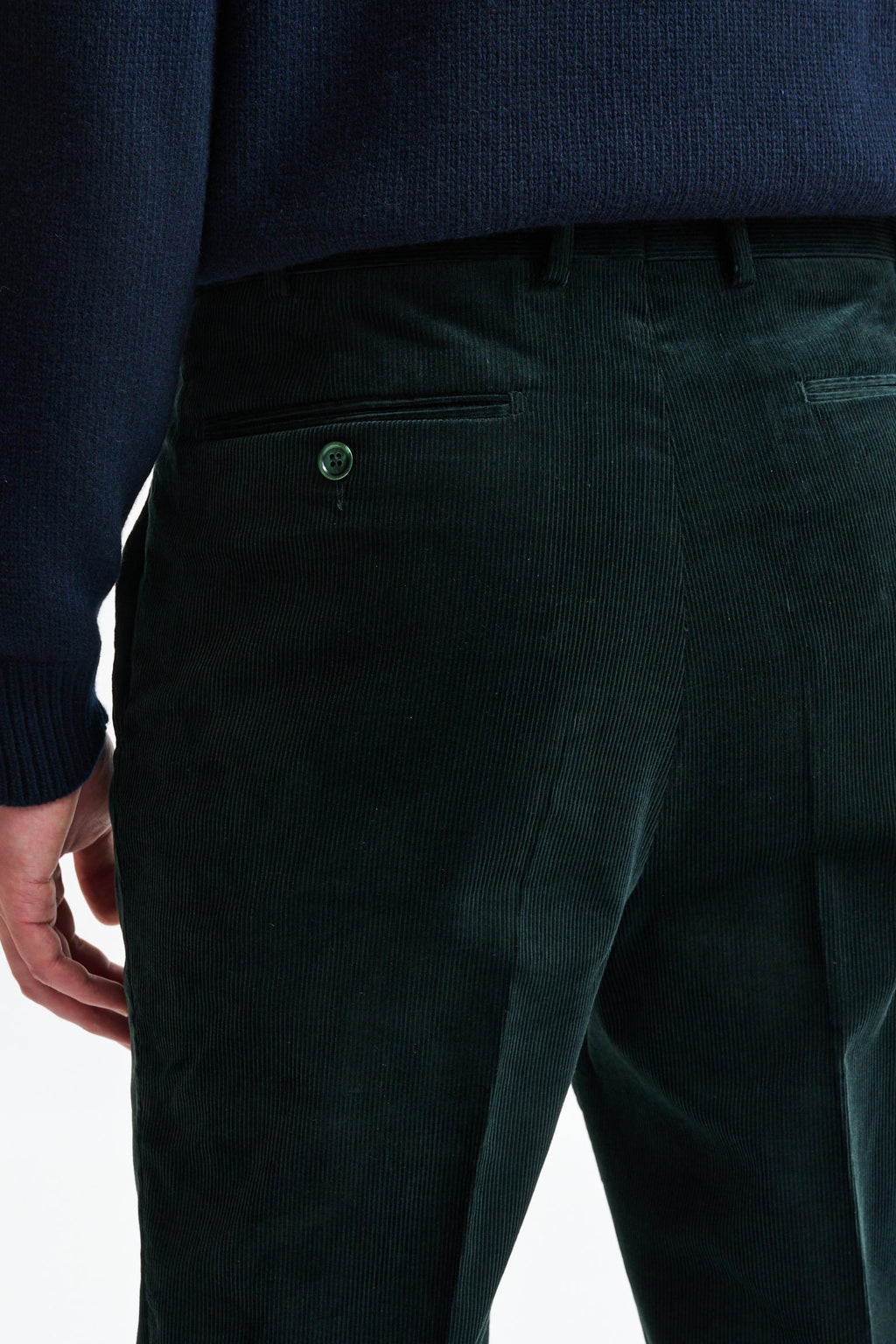 Green Cashmere and Cotton Farley Trousers Corduroy — detail 3