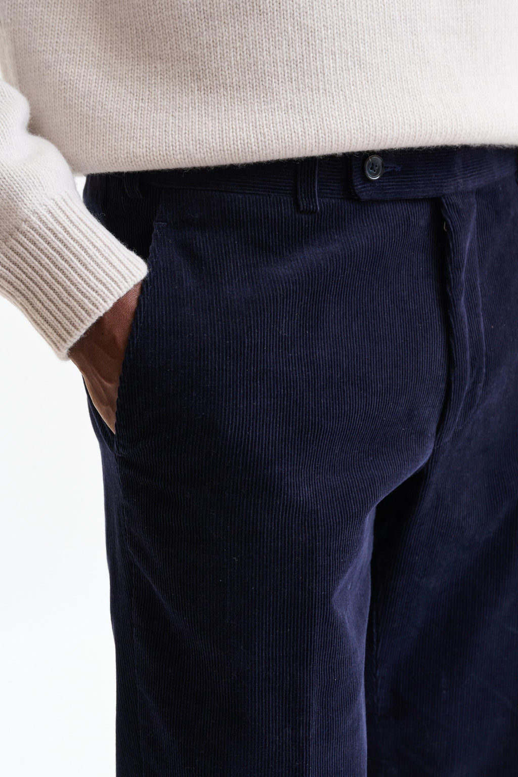 Blue 100% Cotton Farley Trousers Corduroy — detail 2