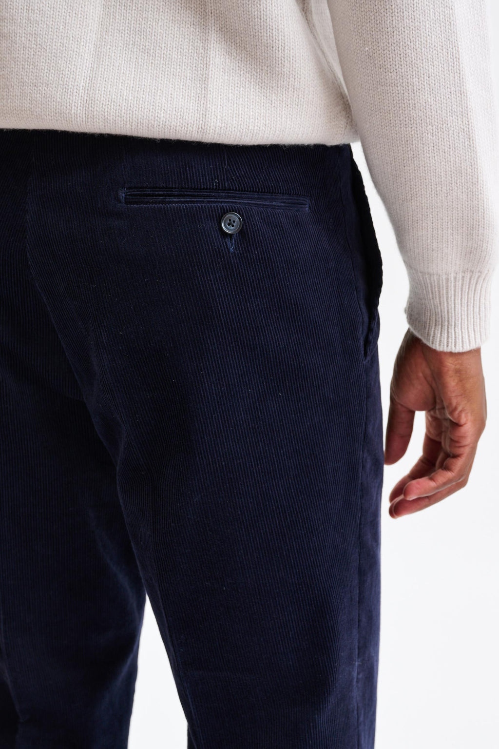 Blue 100% Cotton Farley Trousers Corduroy — detail 4