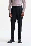 Black Wool Farley Trousers Flannel & Saxony