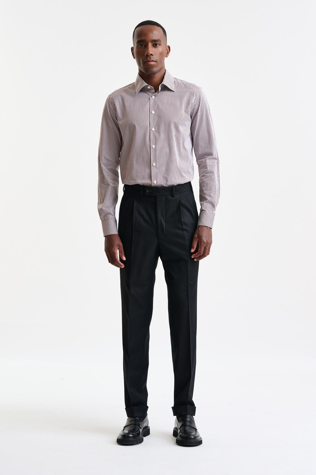 Black Wool Farley Trousers Flannel & Saxony — detail 5