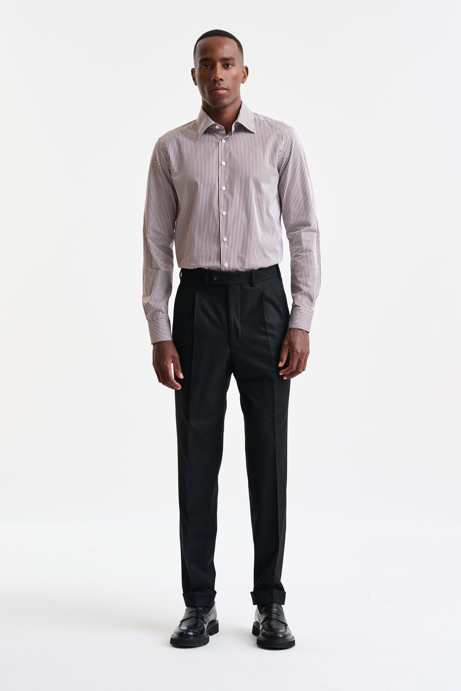 Black Wool Farley Trousers Flannel & Saxony — detail 5