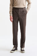 Brown Super 130´s Wool Farley Trousers Hybrid
