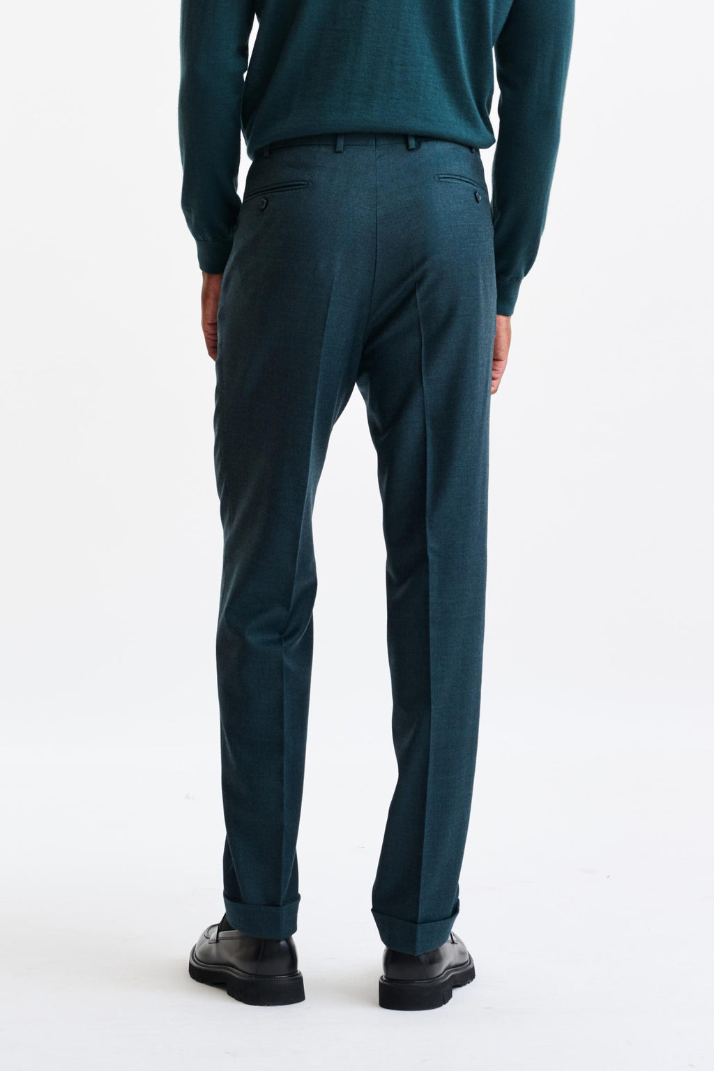 Green Super 130´s Wool Farley Trousers — detail 5