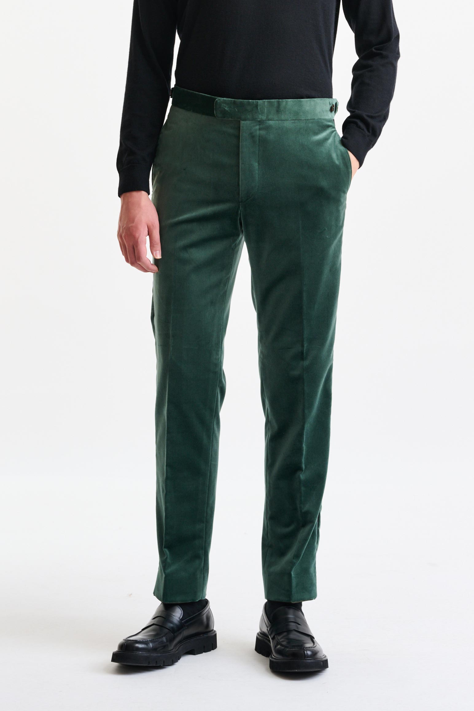 Green Farley Trousers Fine Velvet