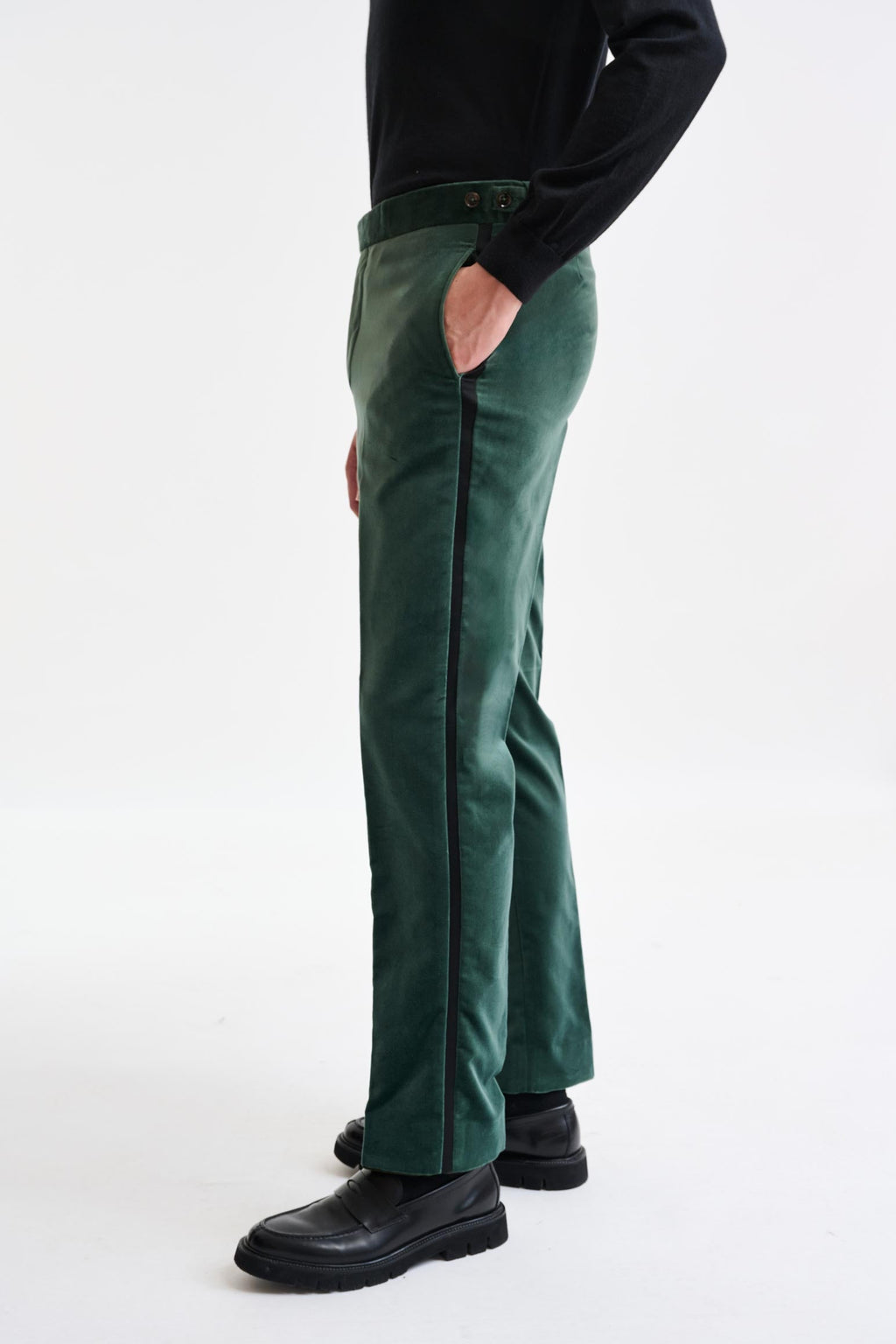 Green Farley Trousers Fine Velvet — detail 3