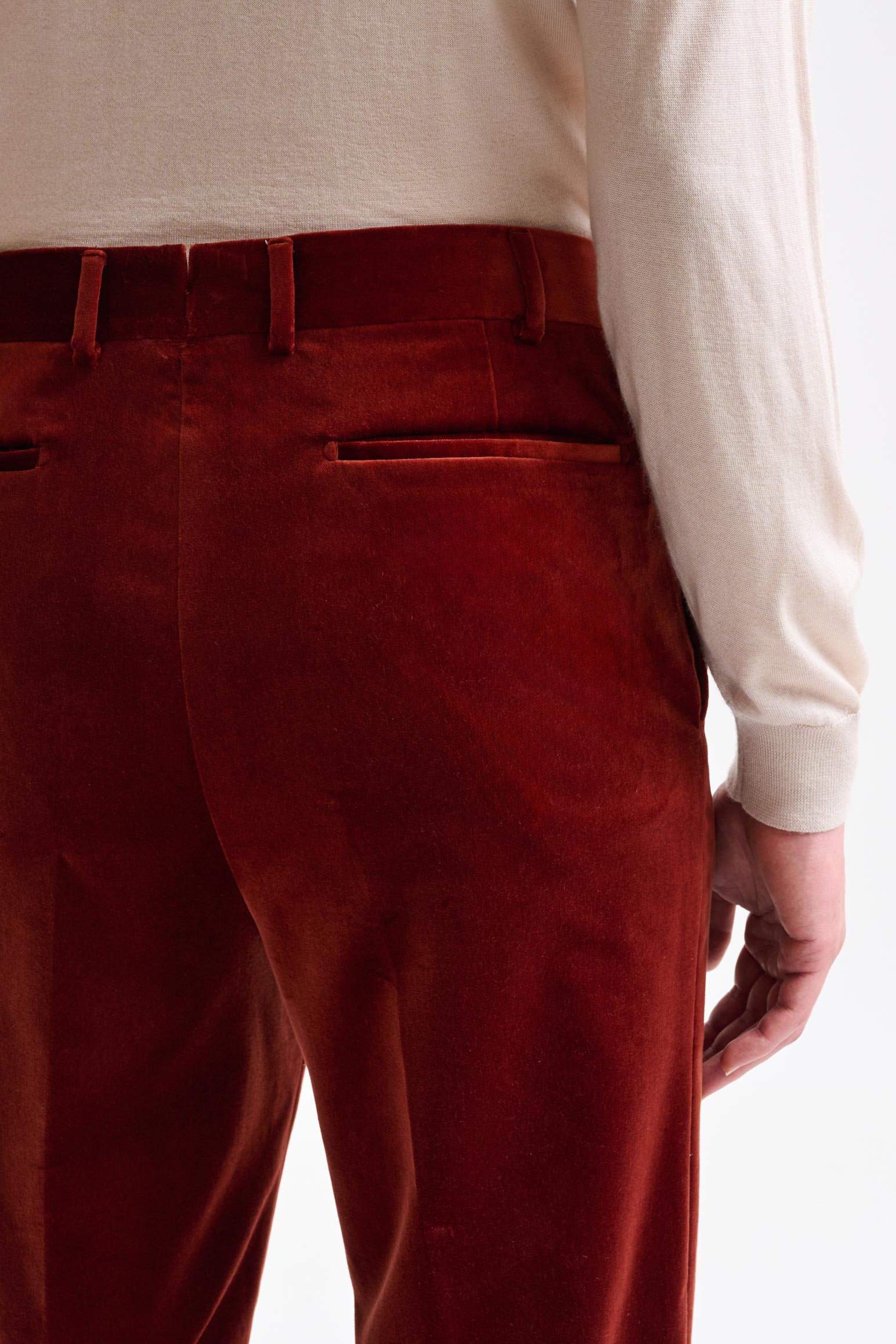 Rust Brown Farley Trousers Fine Velvet — detail 3