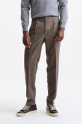 Check Brown 100% Wool Farley Trousers Freestyle