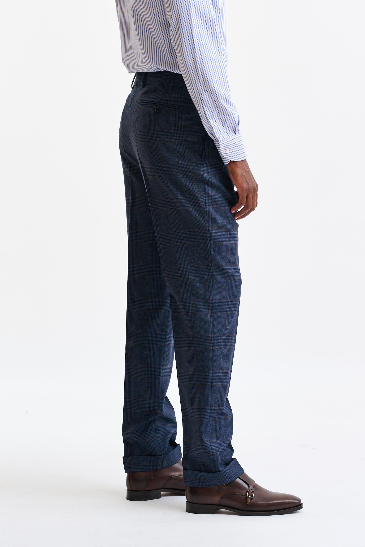 Blue 100% Wool Farley Trousers Freestyle — detail 1