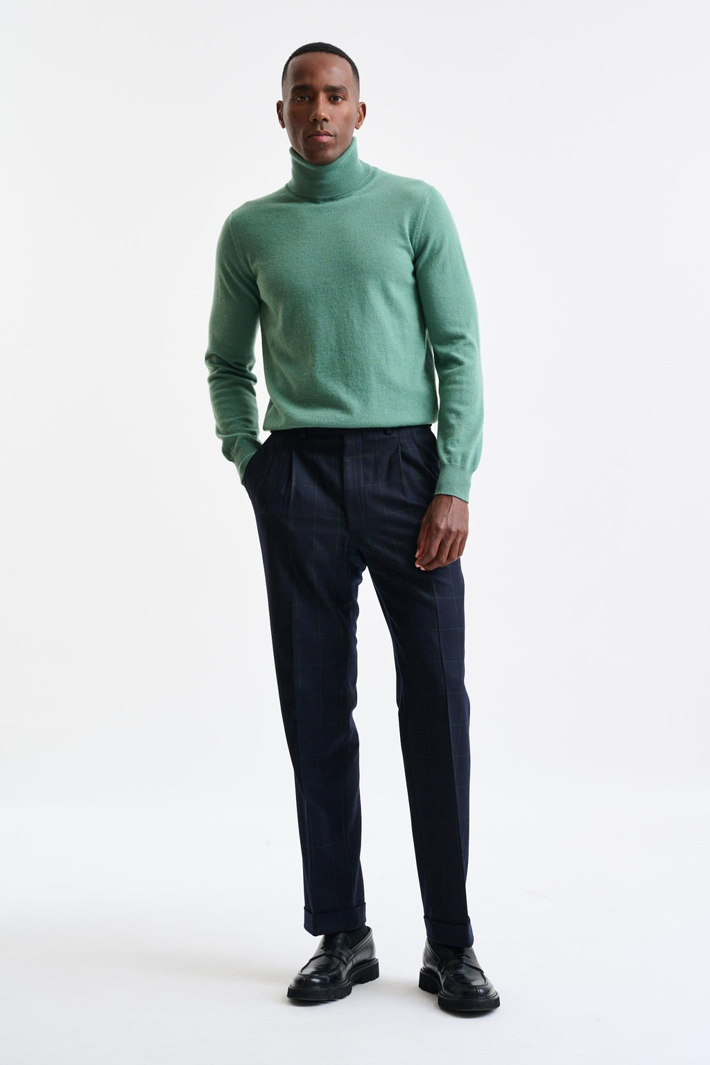 Dark Blue 100% Wool Farley Trousers Freestyle — detail 1