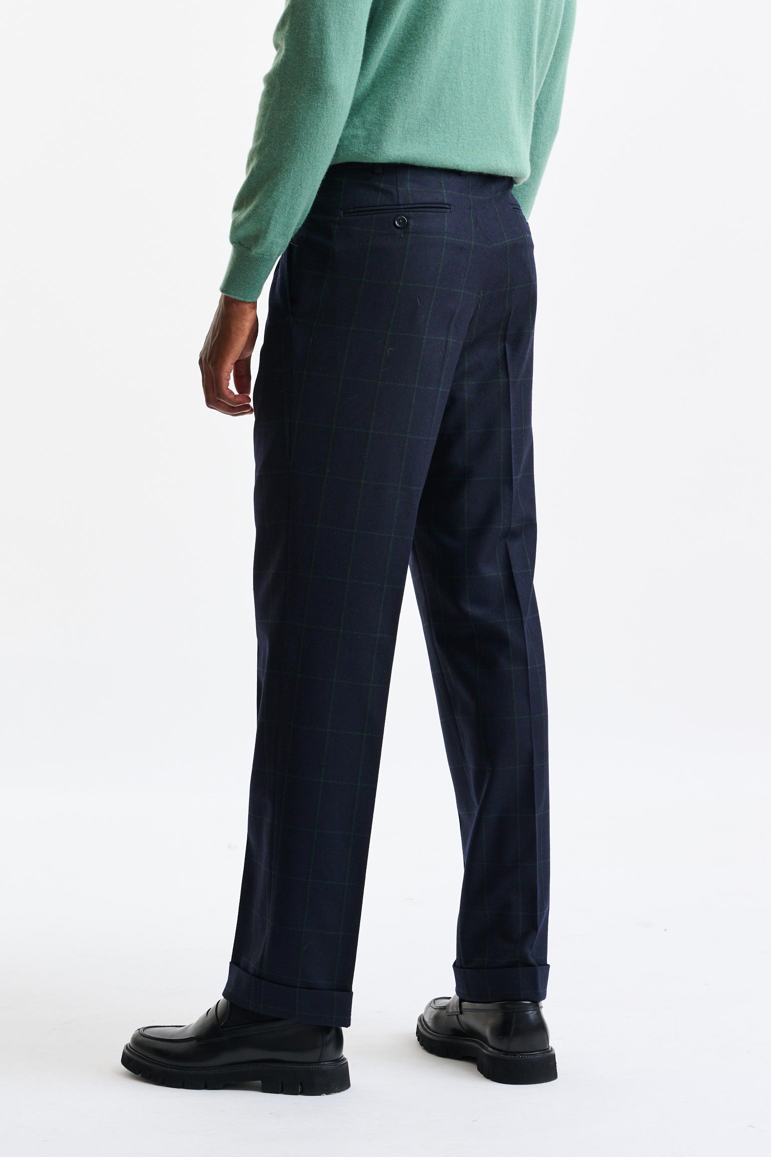 Dark Blue 100% Wool Farley Trousers Freestyle — detail 3