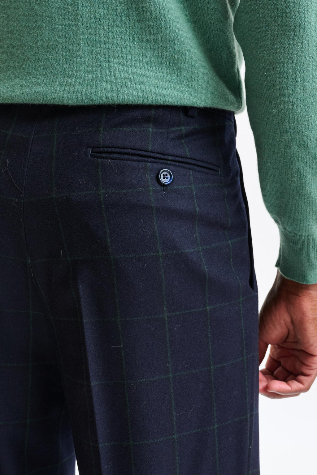 Dark Blue 100% Wool Farley Trousers Freestyle — detail 4