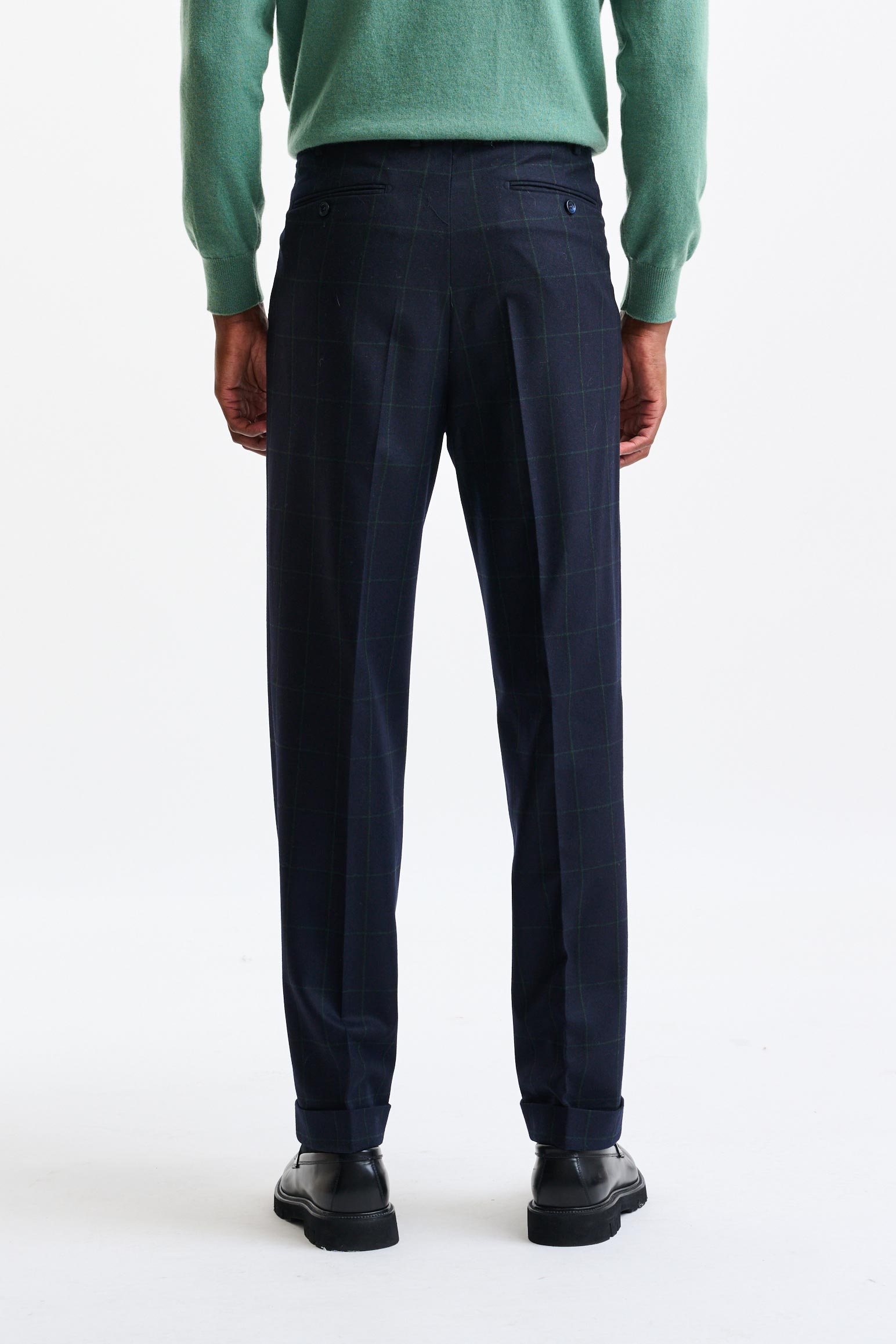 Dark Blue 100% Wool Farley Trousers Freestyle — detail 5
