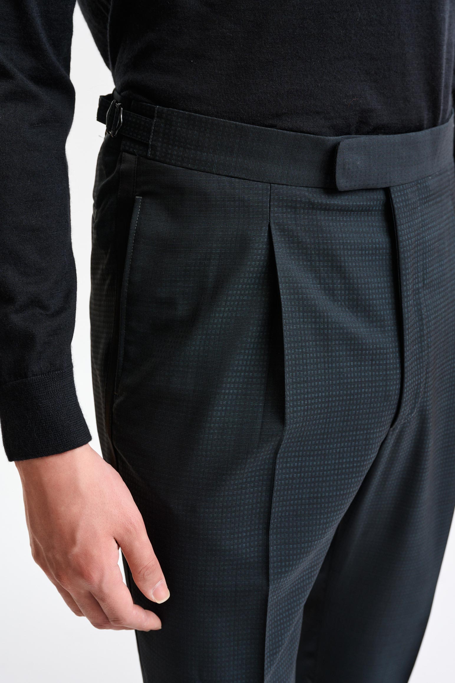 Green 100% Wool Farley Trousers Freestyle — detail 2
