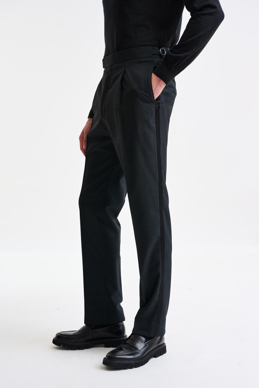 Green 100% Wool Farley Trousers Freestyle — detail 3