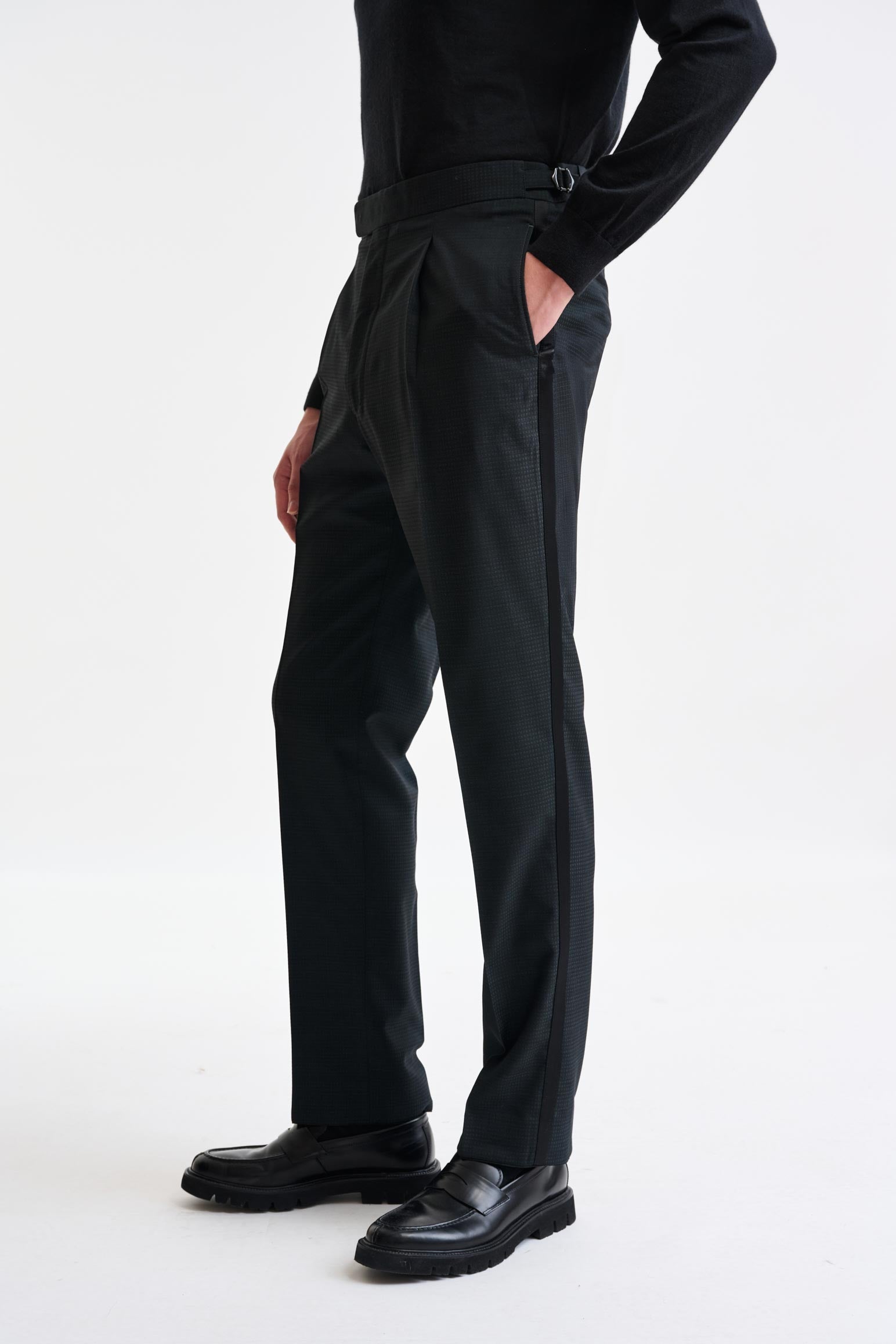 Green 100% Wool Farley Trousers Freestyle — detail 3