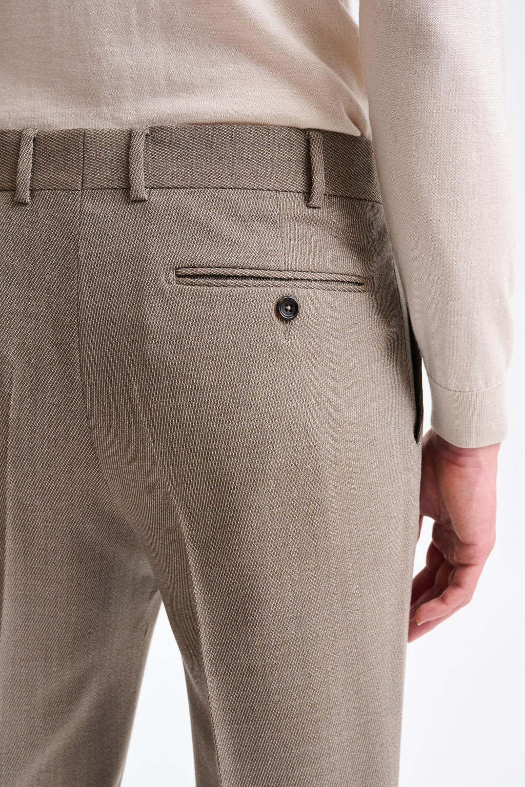 Dark Beige Wool Farley Trousers Freestyle — detail 4